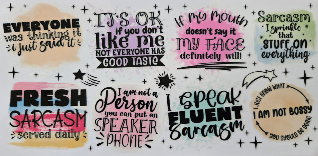 Sarcasm-4 (Only Pick 4 sayings per cup)